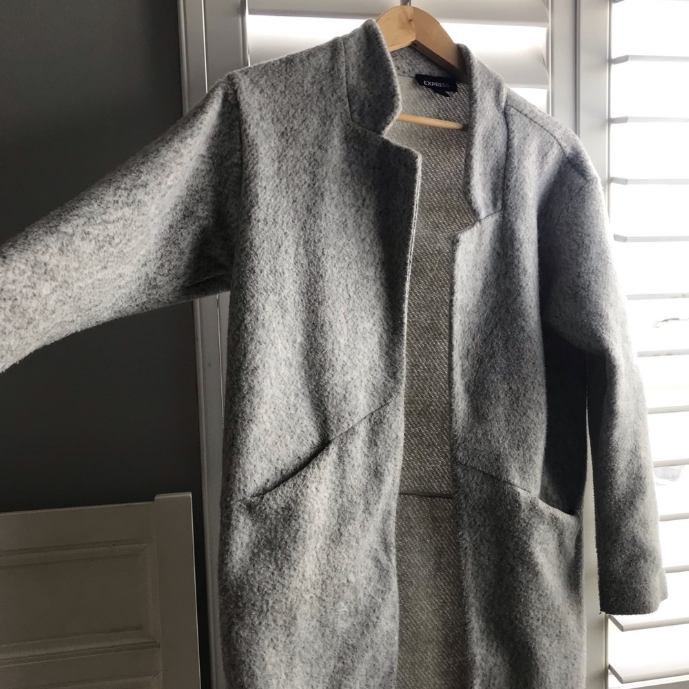 Express 100% polyester light grey coat